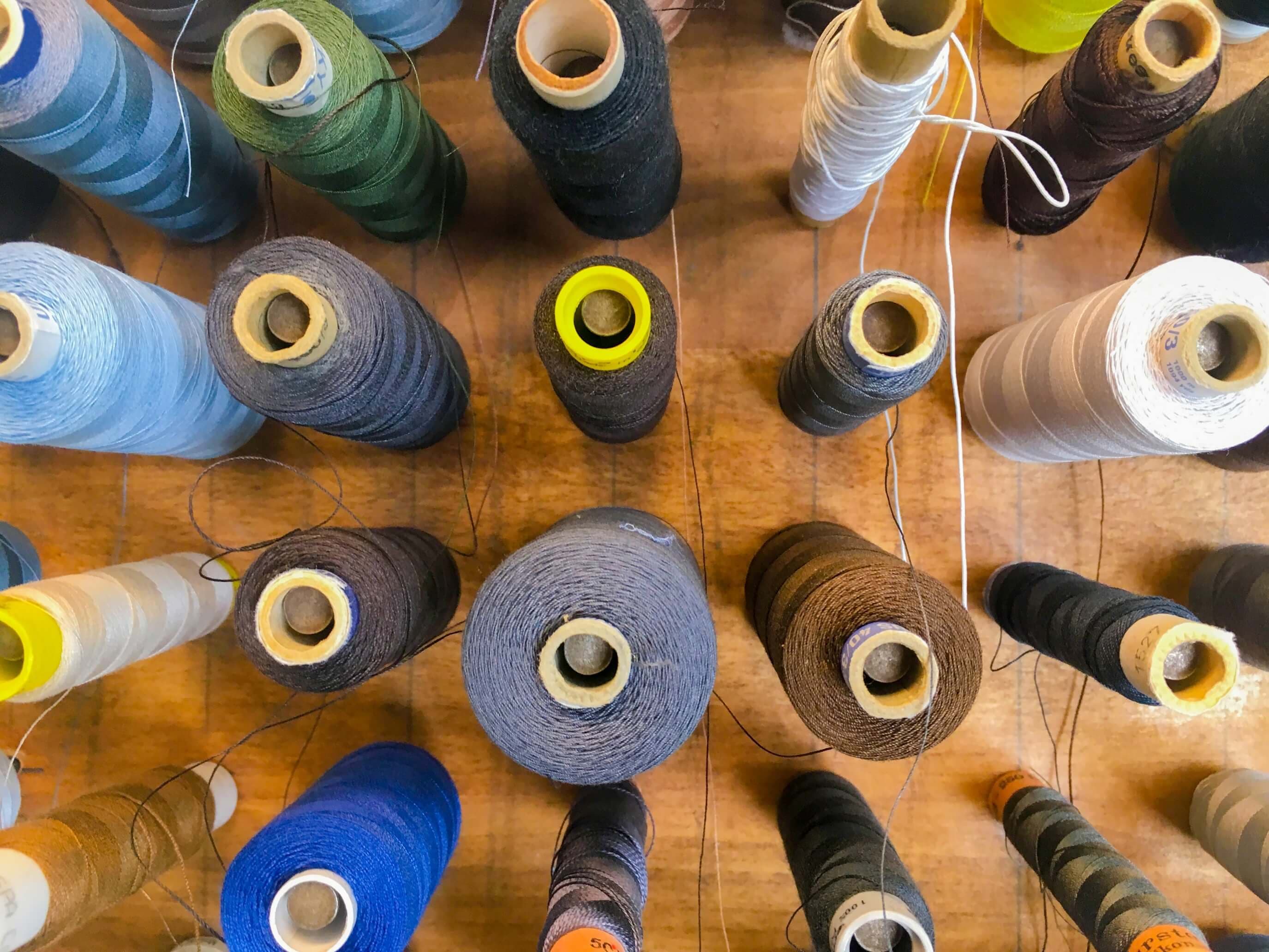 Factory textile material in production